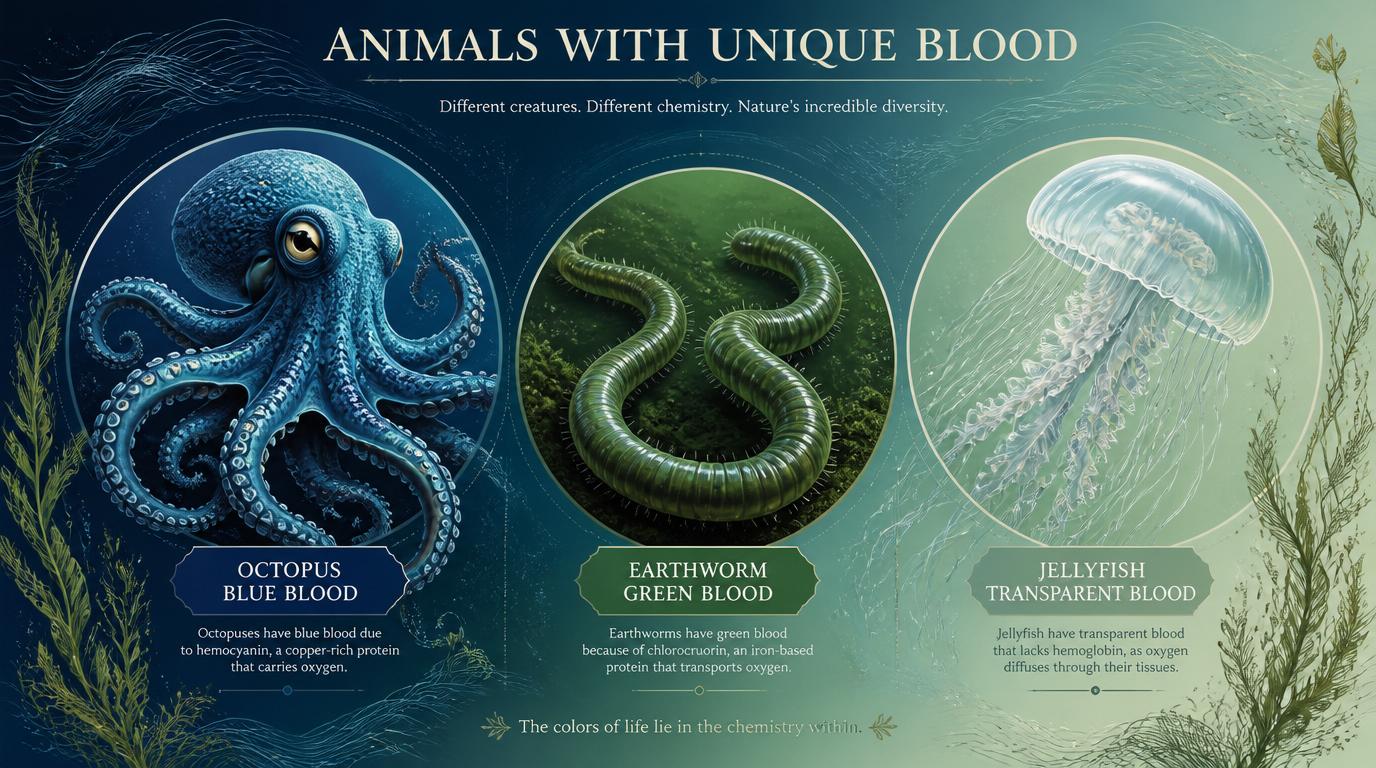 Animals with Blue, Green, and Even Transparent Blood