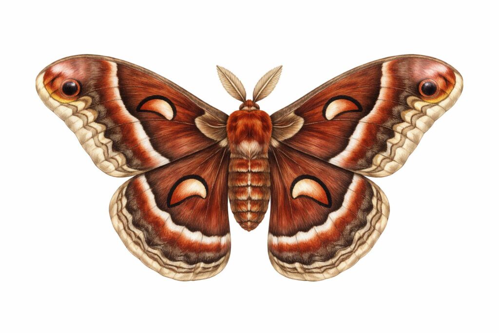 Cecropia Moth (Hyalophora cecropia)
