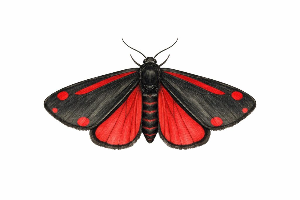 Cinnabar Moth (Tyria jacobaeae)